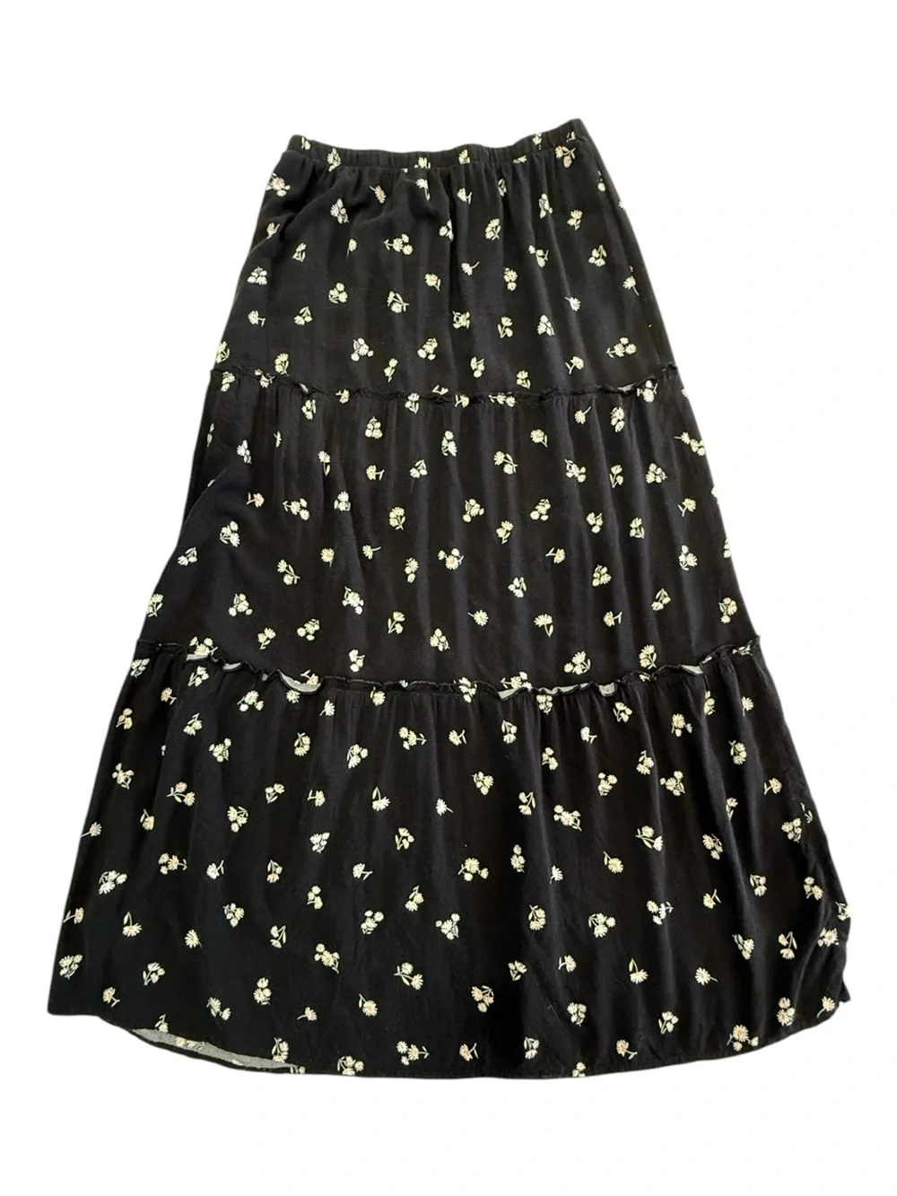 Pink Rose Floral Daisy Maxi Skirt Size M